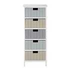 Interiors By PH 5 Drawer Chest Assorted Colour Drawers White Frame
