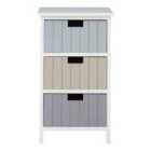 Interiors By PH 3 Drawer Chest Assorted Colour Drawers White Frame