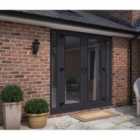 French Door (Dual Handle) & X2 Narrow Sidelites - Grey/White - Lh Master Open Out (including Cill & Vent)