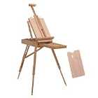 HOMCOM Tripod Art Easel Beech Wood Drawing Board Folding With Storage And Carry Handle