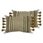 Furn. Lotta Twin Pack Polyester Filled Cushions Ginger