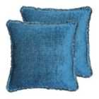 Paoletti Astbury Twin Pack Polyester Filled Cushions Teal