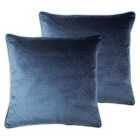 Paoletti Stella Twin Pack Polyester Filled Cushions Navy