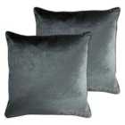 Paoletti Stella Twin Pack Polyester Filled Cushions Graphite