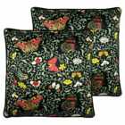 Paoletti Heligan Twin Pack Polyester Filled Cushions Black