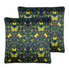 Paoletti Potage Twin Pack Polyester Filled Cushions Navy
