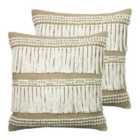 Furn. Greta Twin Pack Polyester Filled Cushions Natural