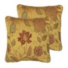 Paoletti Zurich Twin Pack Polyester Filled Cushions Gold 55 x 55cm