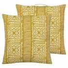 Furn. Kericho Twin Pack Polyester Filled Cushions Ochre