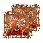 Paoletti Botanist Twin Pack Polyester Filled Cushions Rust