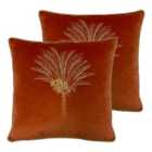 Furn. Desert Palm Twin Pack Polyester Filled Cushions Coral
