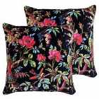 Paoletti Paradise Twin Pack Polyester Filled Cushions Black