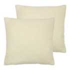 Evans Lichfield Malham Twin Pack Polyester Filled Cushions Ivory 50 x 50cm
