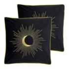 Furn. Astrid Twin Pack Polyester Filled Cushions Black