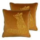 Furn. Forest Fauna Fox Twin Pack Polyester Filled Cushions Rust/Mink