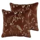 Furn. Fearne Twin Pack Polyester Filled Cushions Brick