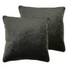 Paoletti Stella Twin Pack Polyester Filled Cushions Black