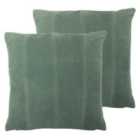 Paoletti Jagger Twin Pack Polyester Filled Cushions Sage