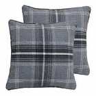 Paoletti Aviemore Twin Pack Polyester Filled Cushions Grey