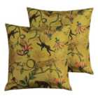 Furn. Wildlife Outdoor Twin Pack Polyester Filled Cushions Gold