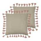 Furn. Dune Twin Pack Polyester Filled Cushions Blush