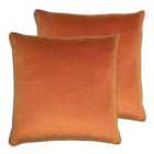 Paoletti Meridian Twin Pack Polyester Filled Cushions Pumpkin/Mocha