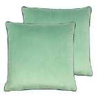 Paoletti Meridian Twin Pack Polyester Filled Cushions Mineral/Teal