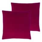 Evans Lichfield Sunningdale Twin Pack Polyester Filled Cushions Cerise 50 x 50cm
