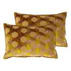 Paoletti Delano Twin Pack Polyester Filled Cushions Ochre/Blush