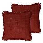 Furn. Sienna Twin Pack Polyester Filled Cushions Brick