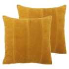 Paoletti Jagger Twin Pack Polyester Filled Cushions Ochre