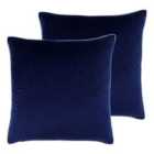 Paoletti Meridian Twin Pack Polyester Filled Cushions Navy/Silver