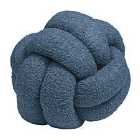 Furn. Boucle Knot Polyester Filled Cushion Polyester Blue