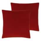 Evans Lichfield Sunningdale Twin Pack Polyester Filled Cushions Flame 50 x 50cm