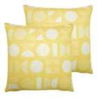 Furn. Malmo Twin Pack Polyester Filled Cushions Yellow