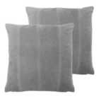 Paoletti Jagger Twin Pack Polyester Filled Cushions Grey
