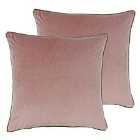 Paoletti Meridian Twin Pack Polyester Filled Cushions Blush/Gold