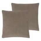Evans Lichfield Sunningdale Twin Pack Polyester Filled Cushions Mink 50 x 50cm