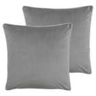Paoletti Meridian Twin Pack Polyester Filled Cushions Grey/Blush