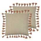 Furn. Dune Twin Pack Polyester Filled Cushions Terracotta