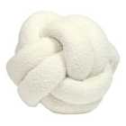 Furn. Boucle Knot Polyester Filled Cushion Polyester Ecru