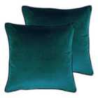 Paoletti Meridian Twin Pack Polyester Filled Cushions Teal/Navy