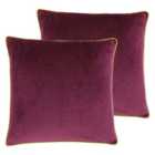 Paoletti Meridian Twin Pack Polyester Filled Cushions Maroon/Moss