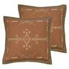 Furn. Mini Inka Twin Pack Polyester Filled Cushions Terracotta