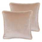 Paoletti Freya Twin Pack Polyester Filled Cushions Blush