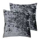 Paoletti Verona Twin Pack Polyester Filled Cushions Pewter 55 x 55cm