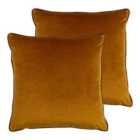 Furn. Gemini Twin Pack Polyester Filled Cushions Pumpkin