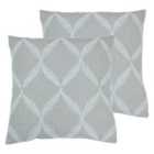 Paoletti Olivia Twin Pack Polyester Filled Cushions Grey