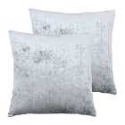 Paoletti Verona Twin Pack Polyester Filled Cushions Silver 55 x 55cm