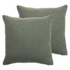 Furn. Rowan Twin Pack Polyester Filled Cushions Charcoal
